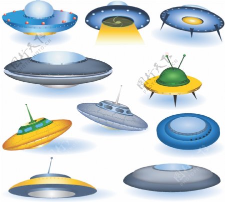 UFO飞碟设计矢量图AI