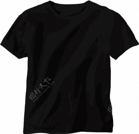 黑色T恤矢量素材