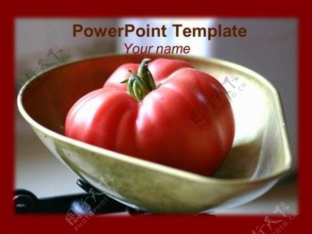成熟的西红柿的PPT模板