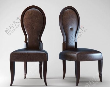 新古典皮质椅子3d模型