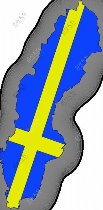 瑞典在瑞典地图剪贴画国旗