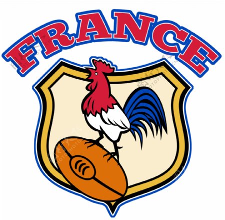 法国橄榄球公鸡公鸡和球罩