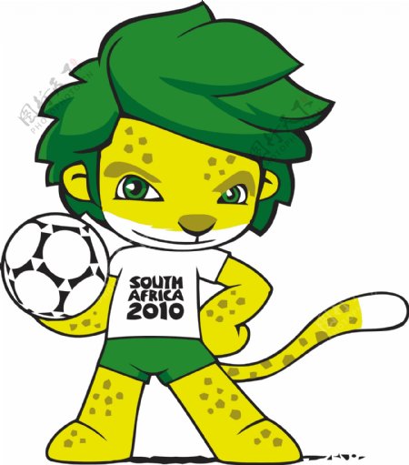 2010南非世界杯吉祥物扎库米向量