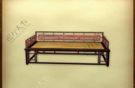中国古典家具床榻0013D模型