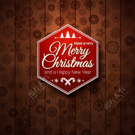 精美圣诞标签木板卡片封面素材