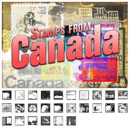 加拿大邮票笔刷素材
