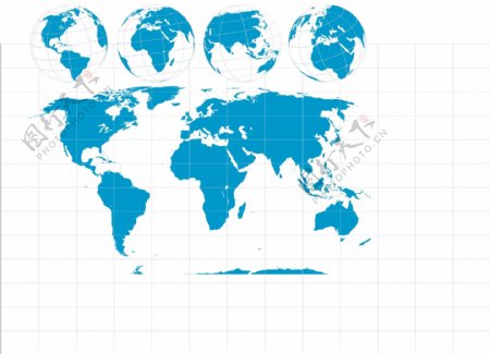 与地球矢量素材世界地图