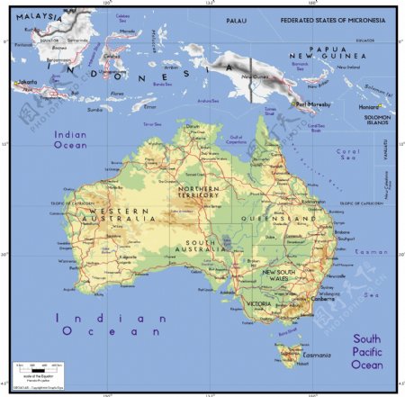 美丽的世界地图矢量素材澳大利亚地图