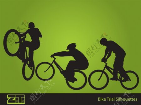 自行车运动的剪影