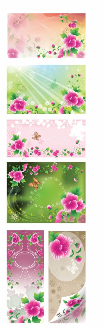 梦幻彩色花朵背景图片素材二