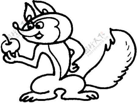 位图动物狐狸苹果可爱卡通免费素材