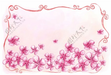 粉色花瓣主题艺术背景