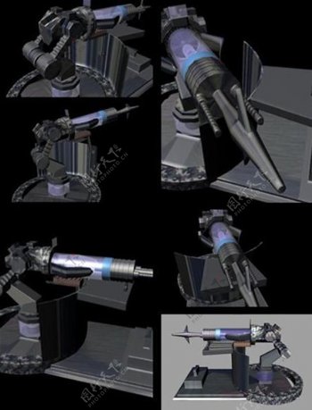 3dmaya防空炮模图片