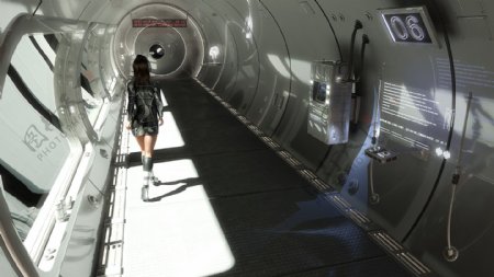 科幻未来空间站走廊图片