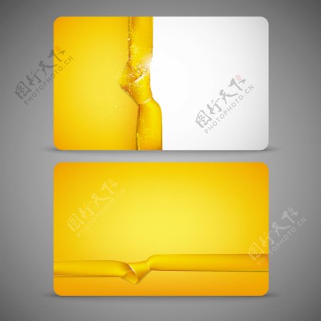 黄色打结丝带卡片