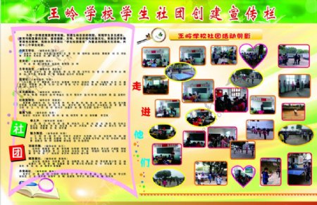 王岭中学社团宣传栏
