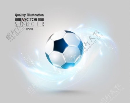 动感光效足球设计矢量图