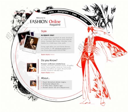 欧美服装艺术网页模板2图片