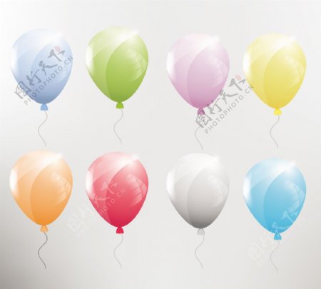 丰富多彩的生日气球矢量