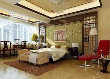 中式风格的魅力温暖的卧室