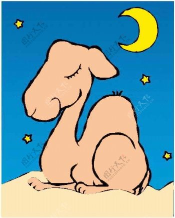 位图卡通动物骆驼可爱卡通色彩免费素材