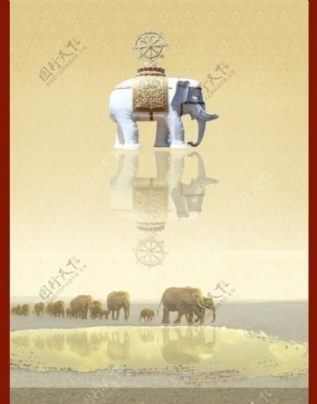 泰式大象画册封面图片