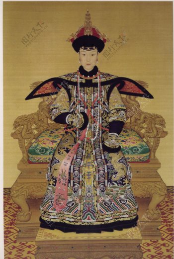 古画人物皇帝太子清朝官员皇后民间艺术PSD分层素材源文件中国传统元素整合图库