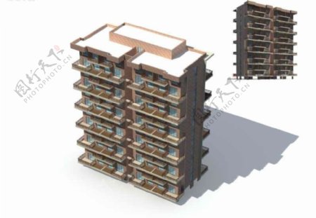 现代独栋多层住宅楼3D模型设计