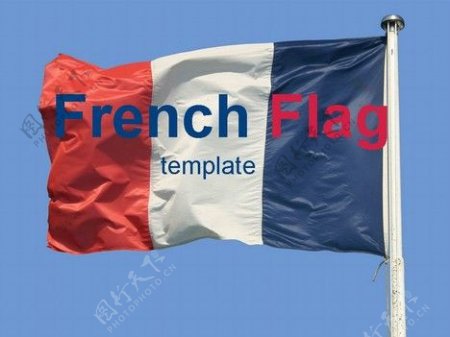 法国国旗的PPT模板