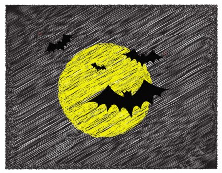 涂鸦艺术的飞行的蝙蝠