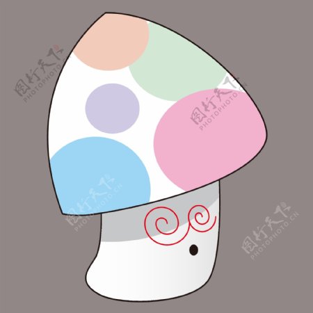 印花矢量图可爱卡通卡通植物蘑菇色彩免费素材