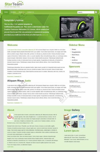 星团队绿色简洁博客CSS模板