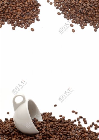 咖啡豆咖啡杯高清图片3