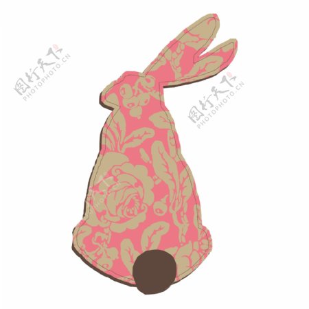 印花矢量图徽章标记动物兔子色彩免费素材