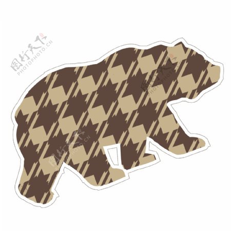 印花矢量图徽章标记动物熊色彩免费素材