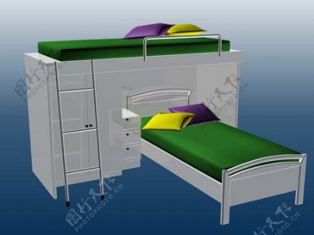 儿童床3d模型家具图片2