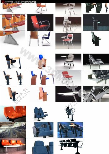 常用的椅子3d模型家具效果图4
