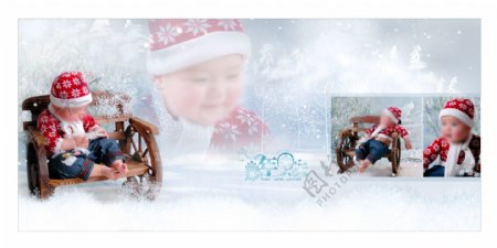 冬天儿童摄影模板图片