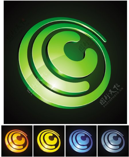 3d动感标志logo设计矢量素材图片