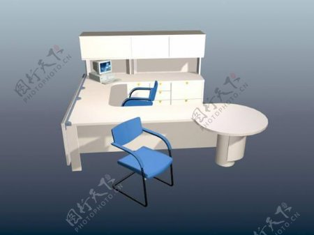 办公家具办公桌3d模型办公桌57