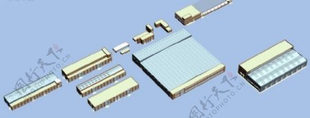 厂房建筑群3D模型设计