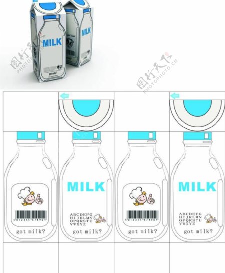 牛奶盒包装图片