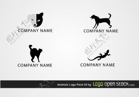 4动物剪影标志包
