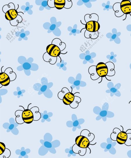 卡通背景小蜜蜂背景图片