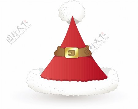 圣诞老人的帽子圣诞节矢量插画