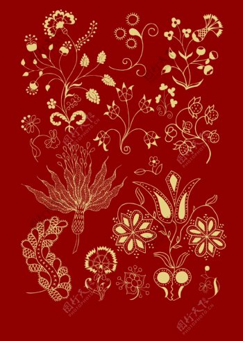 精美的中国古典花纹矢量素材