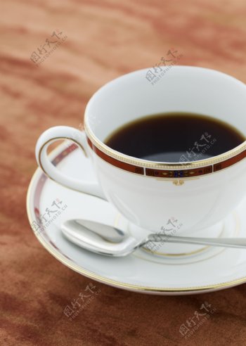 咖啡咖啡杯和勺子图片
