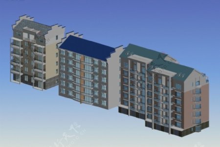 现代简约风格住宅楼3D模型