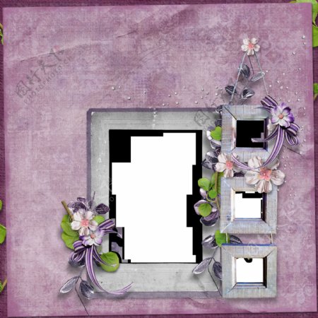 花朵花藤相框设计图片