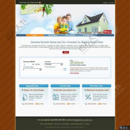 家庭公寓信息网页模板